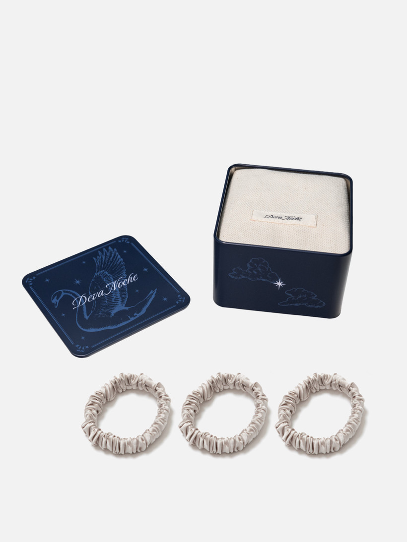 Набор из 3-х mini резинок для волос PEARL GREY