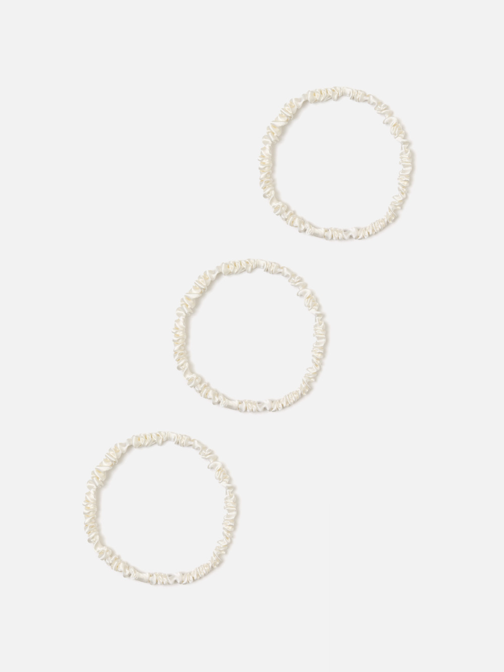 Набор из 3-х резинок для кудрявых волос MILKY WHITE