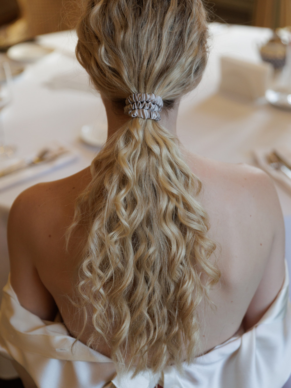 Набор из 3-х резинок для кудрявых волос PEARL GREY